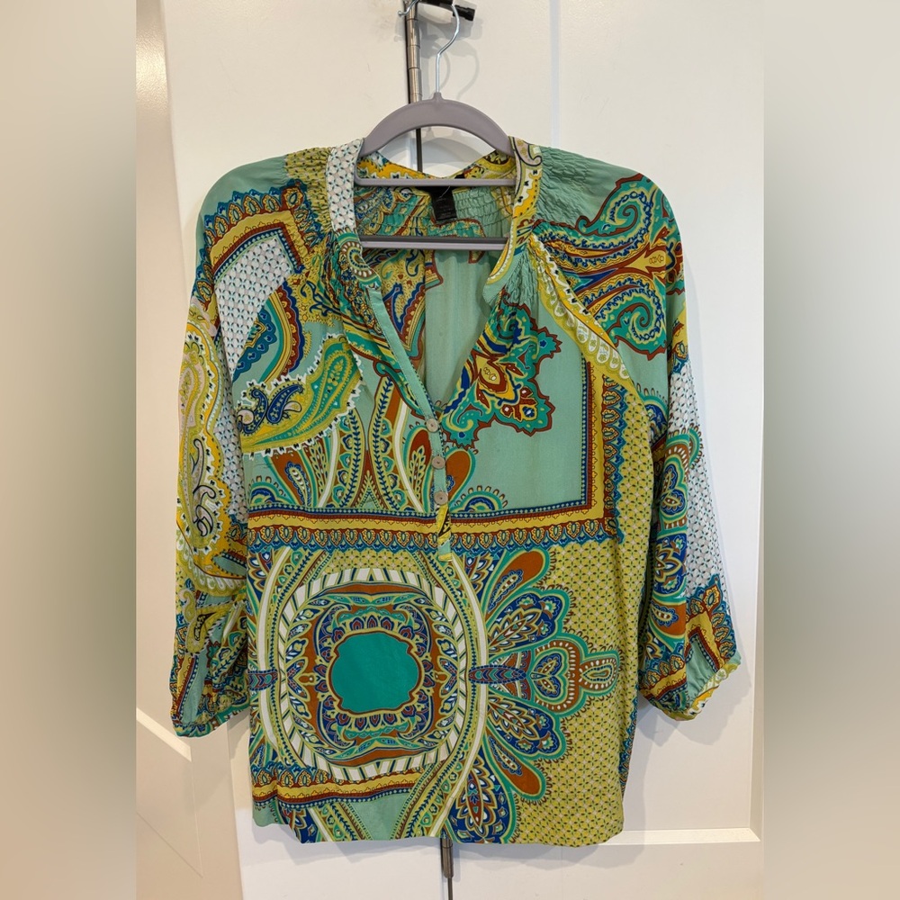 Vintage Paisley Silk Blouse